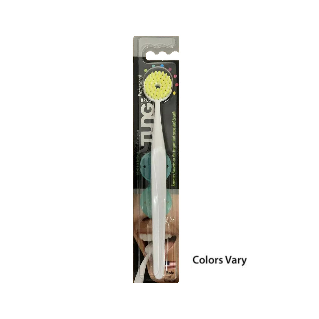 TUNG Brush with Cap - Tongue Cleaner (Colors Vary)