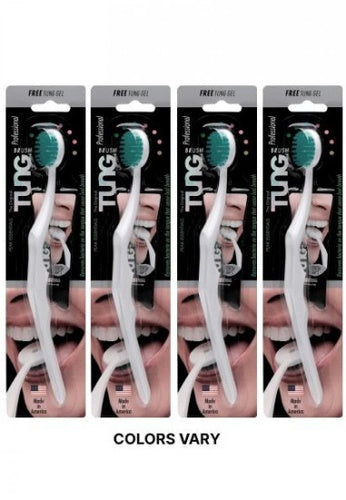 TUNG Brush with Free Sample Gel - 4 Pack - Tongue Cleaner (Colors Vary)